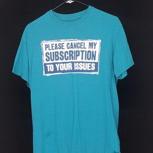 Funny Graphic Tee Small Teal